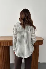 Toptan Yeşil Çizgili Gömlek