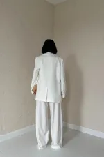 Ensemble veste, gilet et pantalon écru élégant en gros