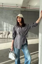 Toptan Kahverengi Ekose Gömlek