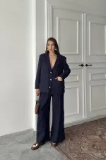 Toptan Lacivert Oversize Müslin Takım