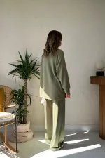 Ensemble pull et pantalon en velours côtelé classique Mint en gros