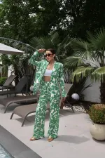 Ensemble veste et pantalon verts en gros