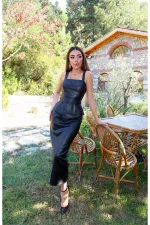 Toptan Siyah Deri Bluz Ve Etek Takım