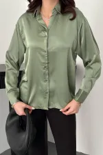 Toptan Mint Saten Gömlek