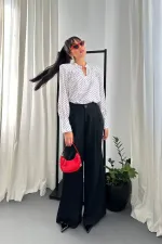 Toptan Beyaz Puantiyeli Gömlek