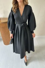 Robe de plongée détaillée à motif rose noire en gros