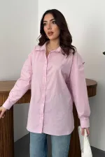 Toptan Pembe Arkası Lastikli Gömlek