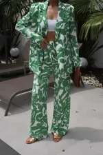 Ensemble veste et pantalon verts en gros