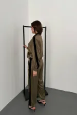 Survêtement rayé en satin et velours menthe, vente en gros