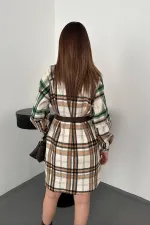 Toptan Kahverengi Oduncu Gömlek Elbise