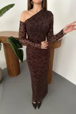 Robe transparente marron en gros