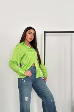 Chemise en satin fluo en gros