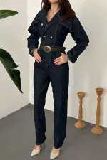 Wholesale Navy Blue Denim Overalls