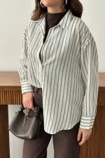 Toptan Yeşil Çizgili Gömlek