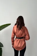 Toptan Kiremit Saten Gömlek