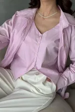 Toptan Pembe Yelekli Gömlek