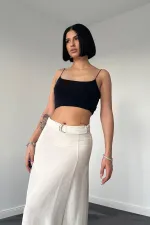 Toptan Bej Kemerli Etek