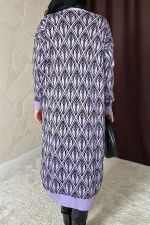 Toptan Lila Düğmeli Triko Hırka