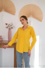 Chemise jaune à boutons en gros