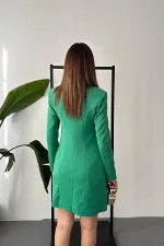 Robe veste boutonnée verte et dorée en gros