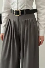 Pantalons gris plissés en gros