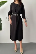 Robe fendue noire Topshop en gros