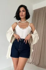 Débardeur en dentelle blanche en gros