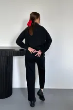 Toptan Siyah Yıkamalı Gömlek Ve Pantolon Takım