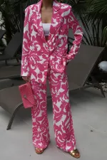 Ensemble veste et pantalon fuchsia en gros