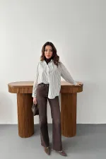 Toptan Yeşil Çizgili Gömlek