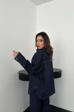 Ensemble chemise et pantalon en denim Blue Stone en gros