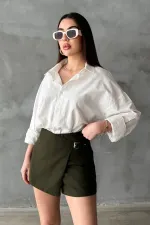 Jupe courte à boucles kaki en gros