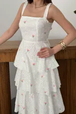 Wholesale Pink Layered Back Tie Dress