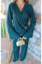 Toptan Zümrüt Toka Detaylı Pilise Takım