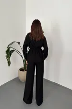 Toptan Siyah Düğme Detaylı Gömlek Ve Nervürlü Pantolon