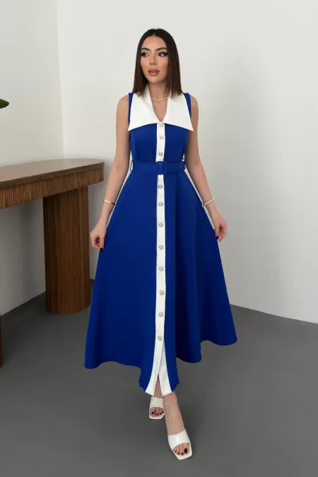 Robe à col large et manches licou Saks en gros