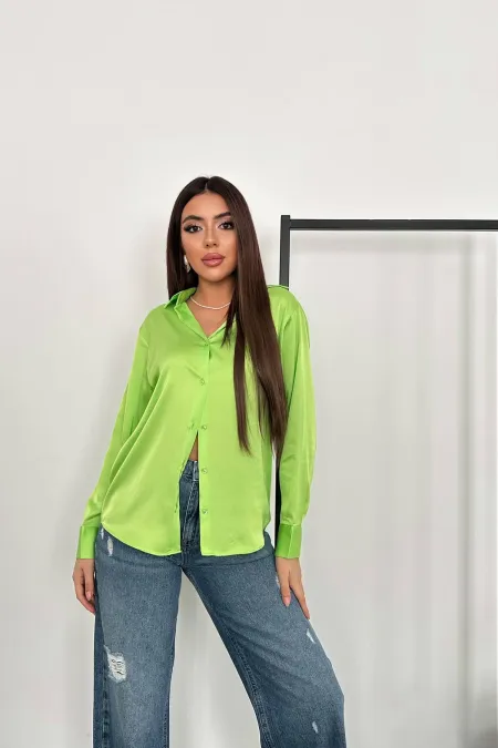 Chemise en satin fluo en gros