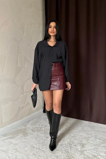 Chemise décontractée noire en gros