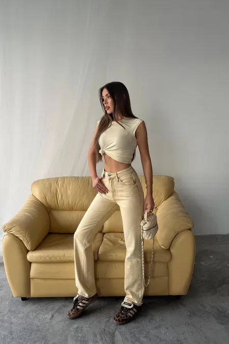 Wholesale Mustard Straightmania Jeans