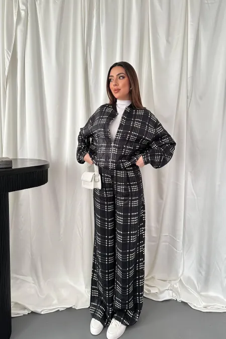 Costume à carreaux noirs en gros