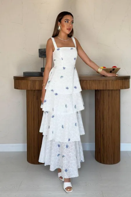 Robe lilas à imprimé floral et dos nu superposé en gros