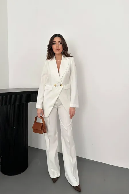 Ensemble veste et pantalon Atlas écru en gros