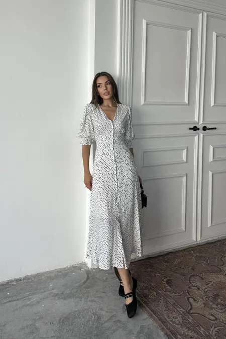 Robe Gipel blanche à dos et taille en gros