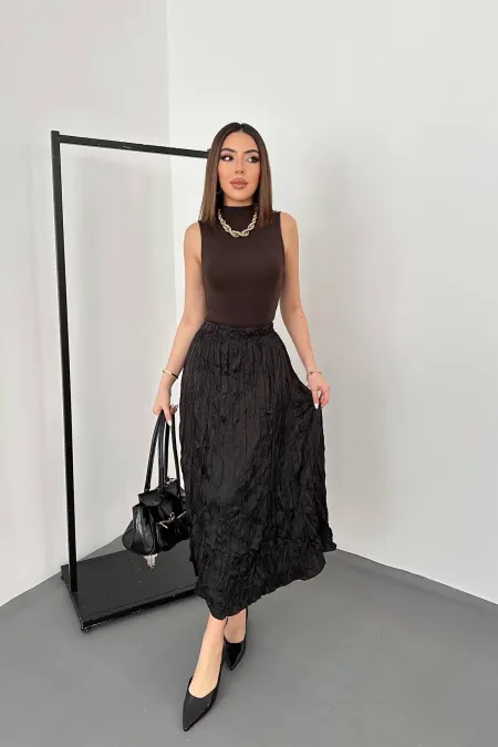 Toptan Siyah Kraşlı Etek