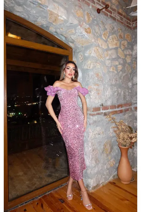 Robe sans manches à paillettes en poudre en gros