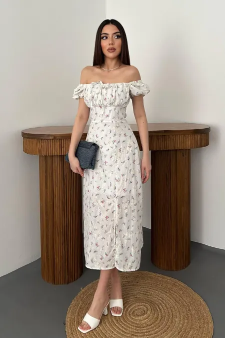 Robe d'été fleurie lilas en gros