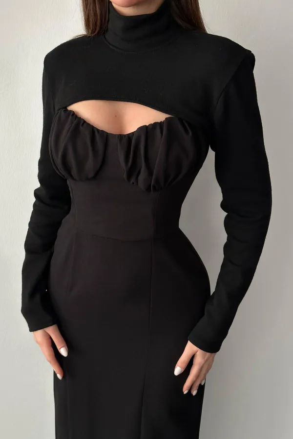 Robe noire à bonnets en gros