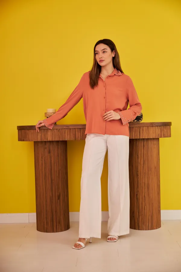 Chemise Jessica Stone à poignets larges en gros