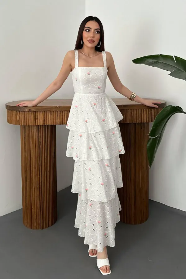 Wholesale Pink Layered Back Tie Dress