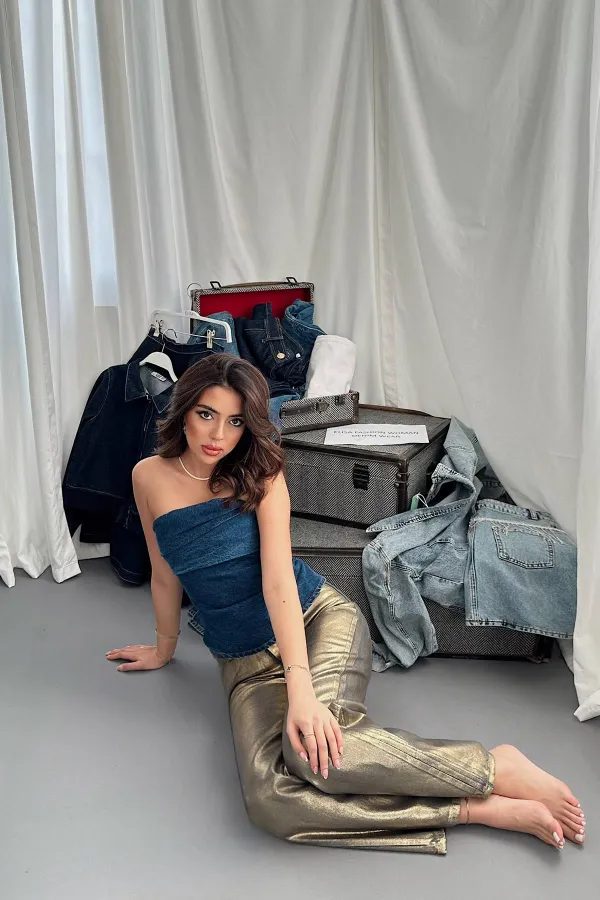 Jeans dorés en gros